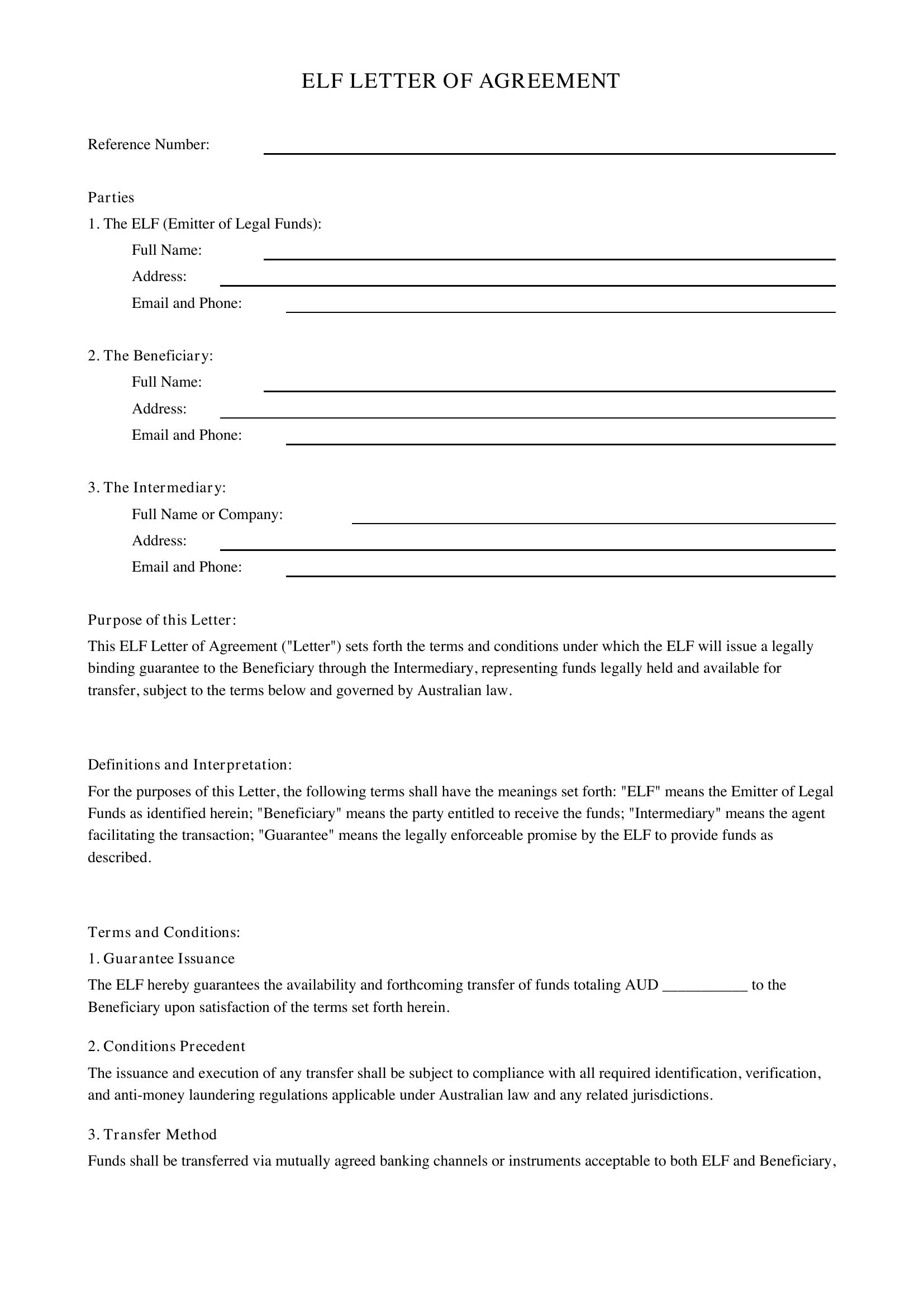 Elf Letter Template - Australia