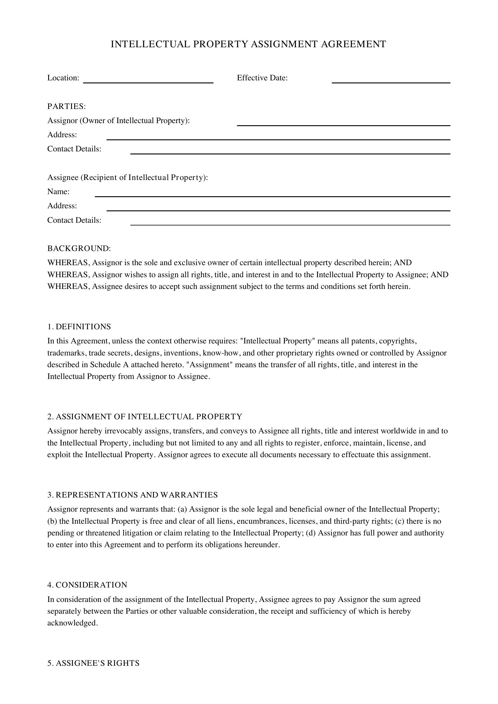 Ip Agreement Template - Australia