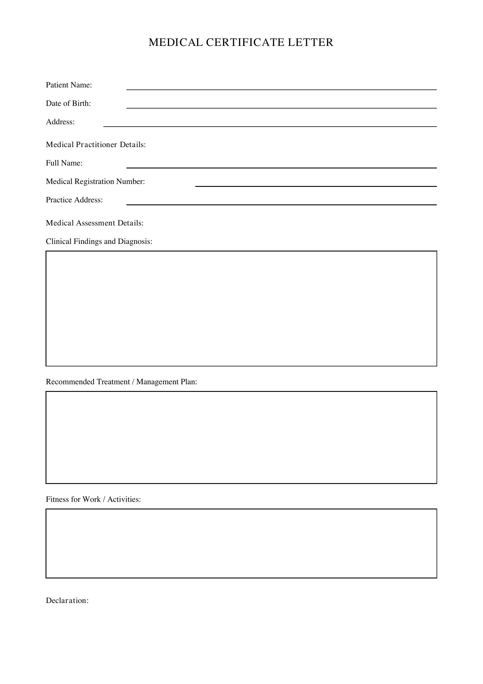 Medical Letter Template - Australia